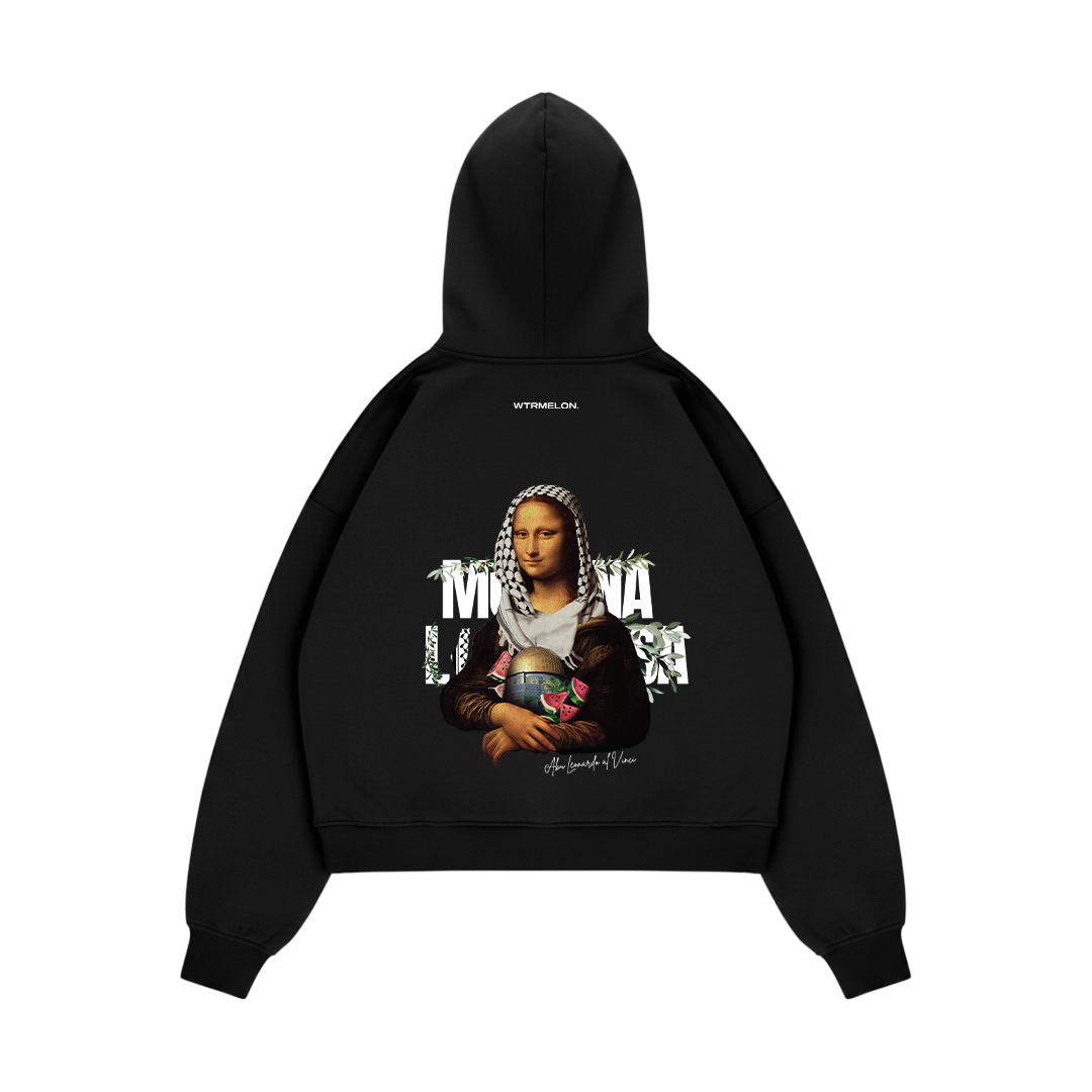 Om Lisa Hoodie Black | Ethical Palestinian Hoodie – WTRMELON