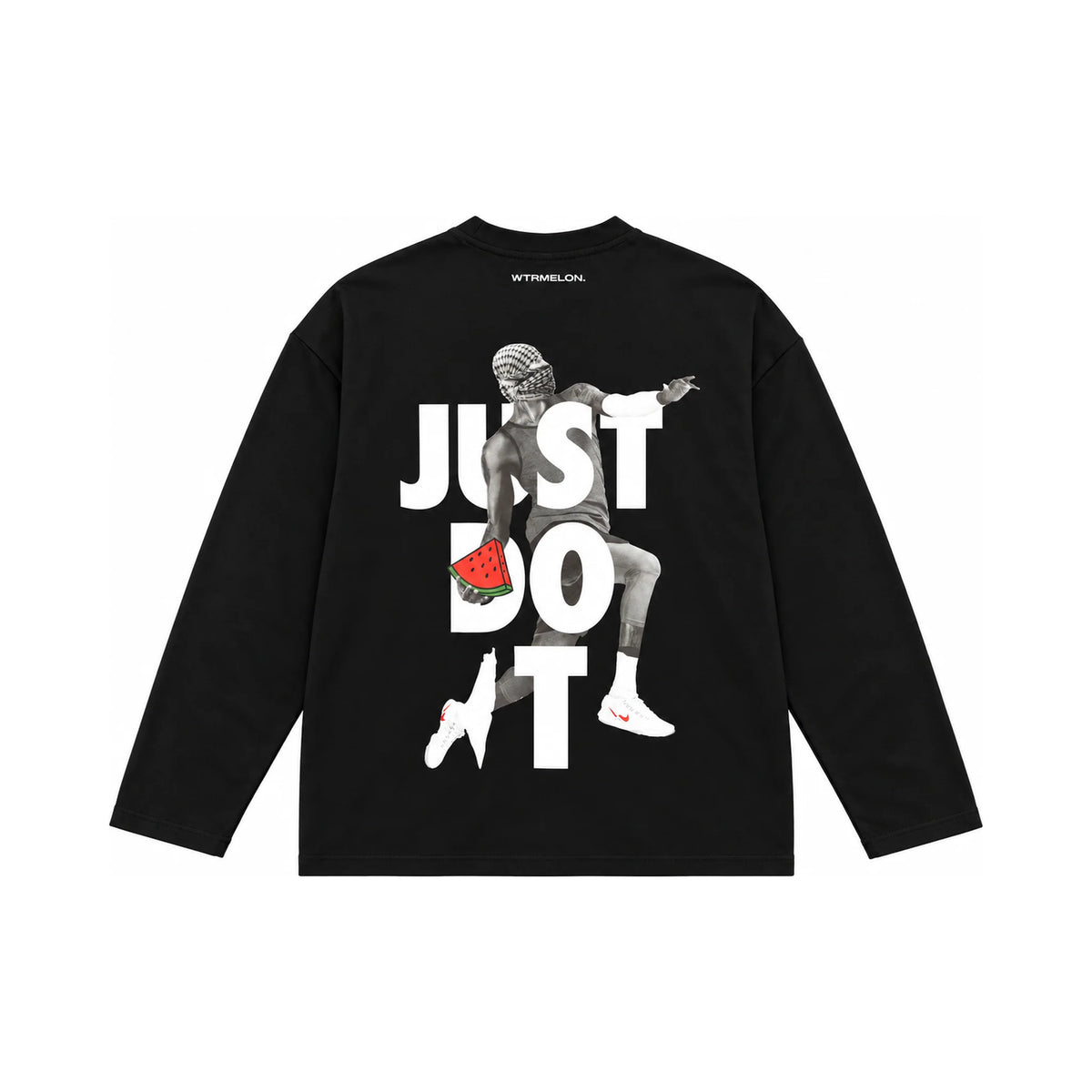 Just Do It Long Sleeve - Black product illustration back view
