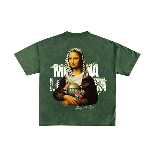 Om Lisa Acid Wash Shirt | Palestinian Streetwear Art – WTRMELON