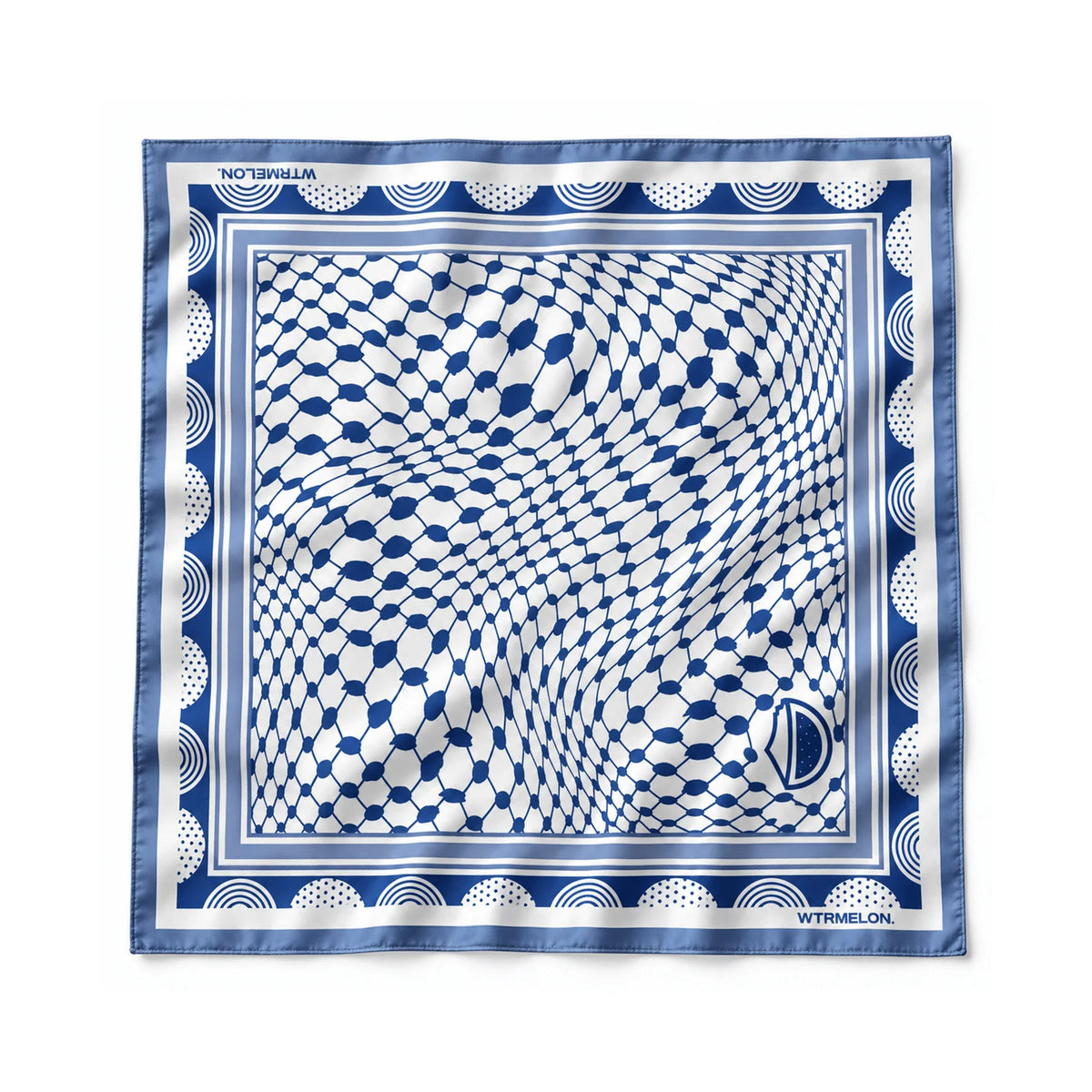 Roots silk bandana in Blue, product pattern view 1