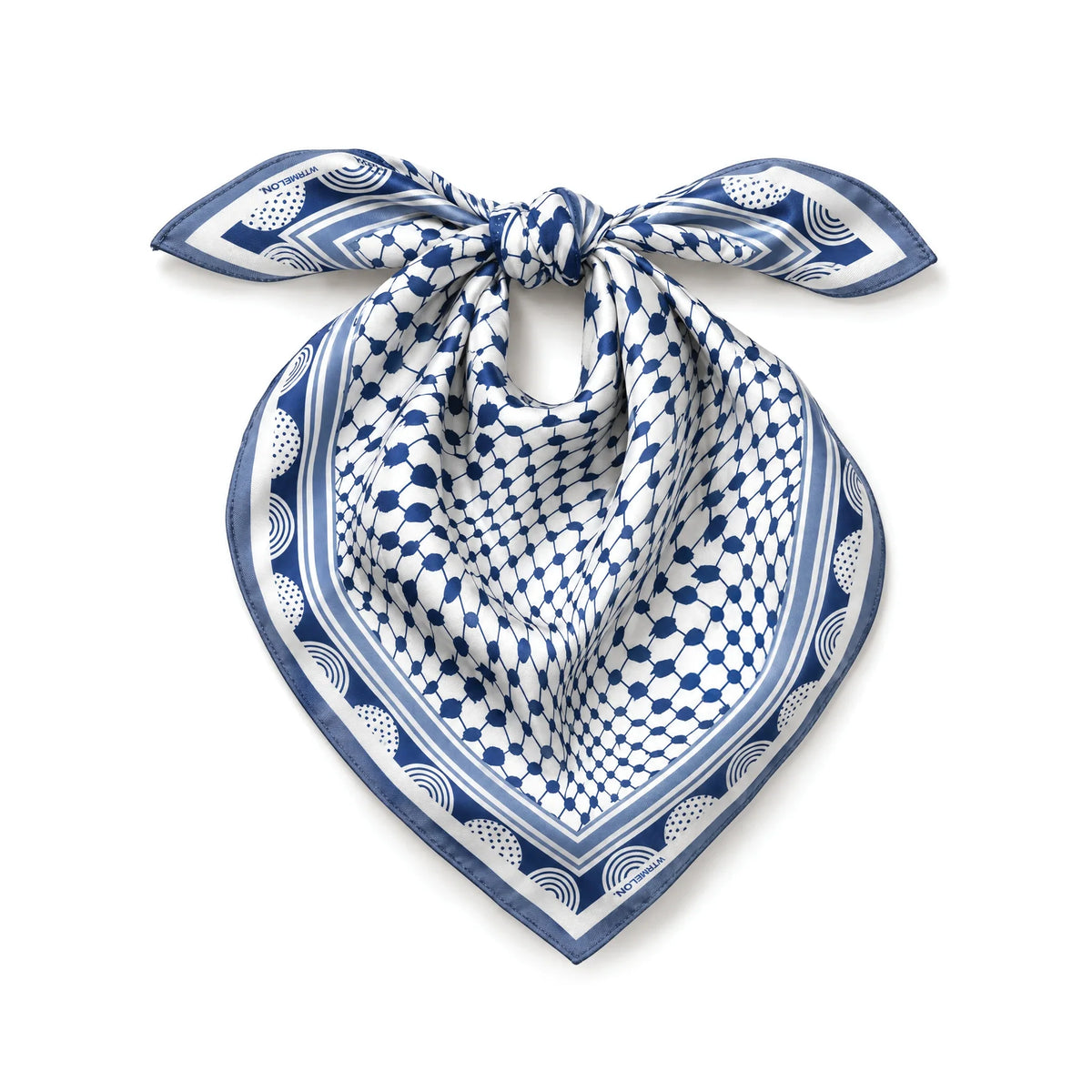 Roots silk bandana in Blue, product pattern view 2