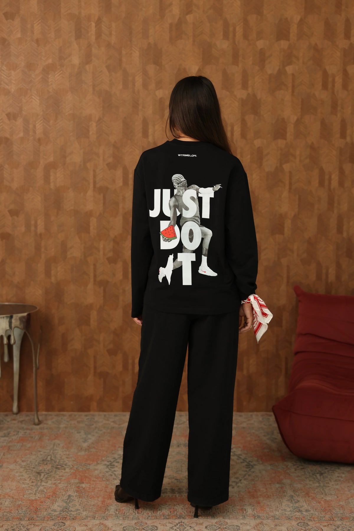 Just Do It Long Sleeve - Black studio fit and design view