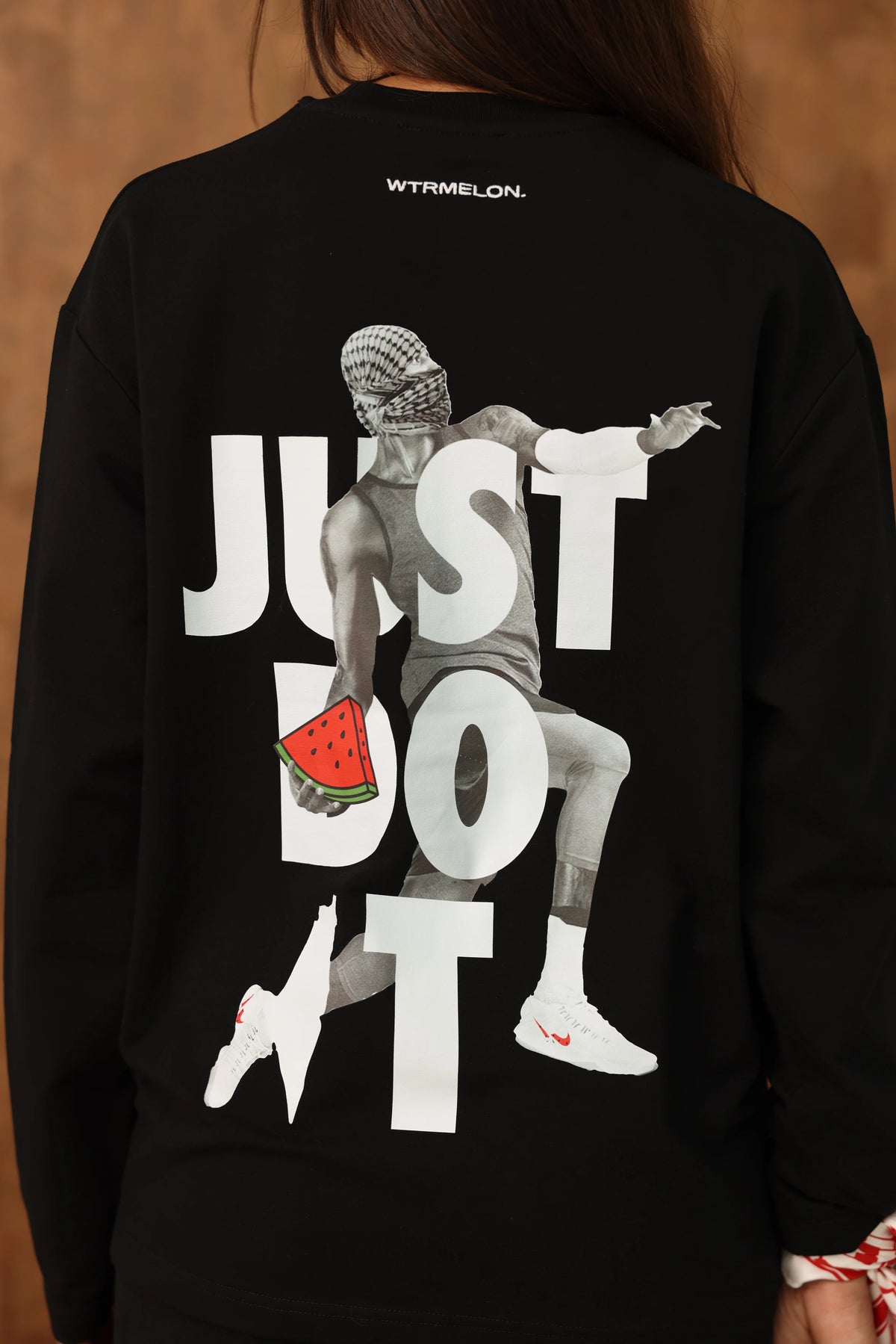 Just Do It Long Sleeve - Black studio fit and design view
