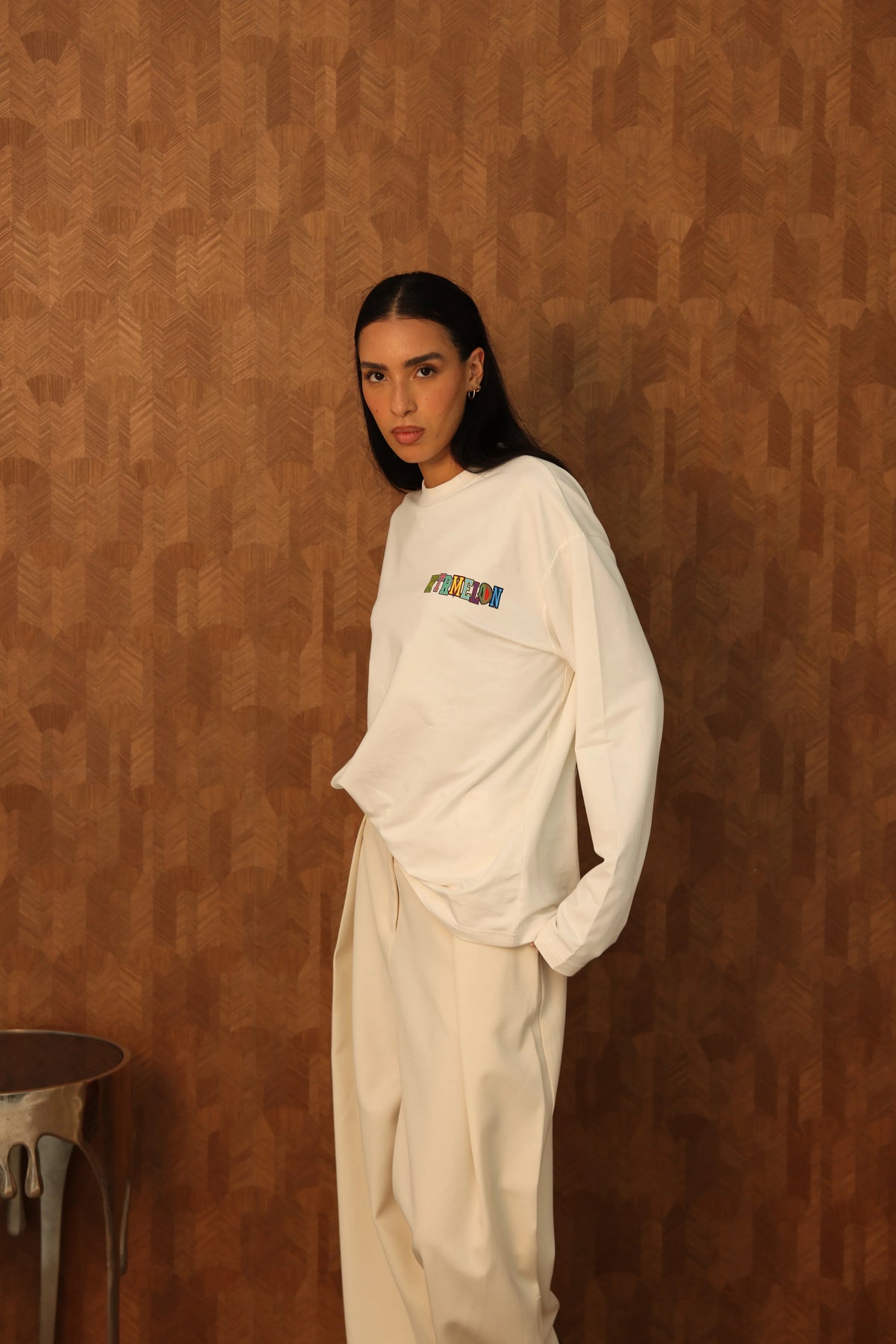 The Forbidden Phrase V2 Long Sleeve - Off White studio fit and design view