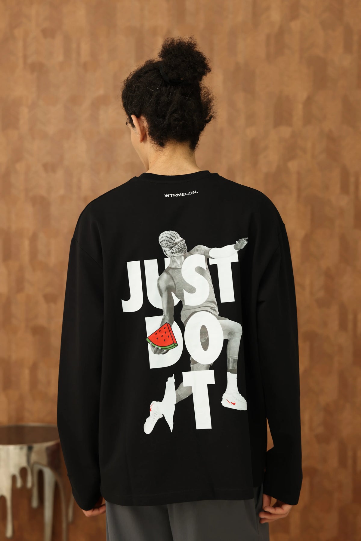 Just Do It Long Sleeve - Black studio fit and design view