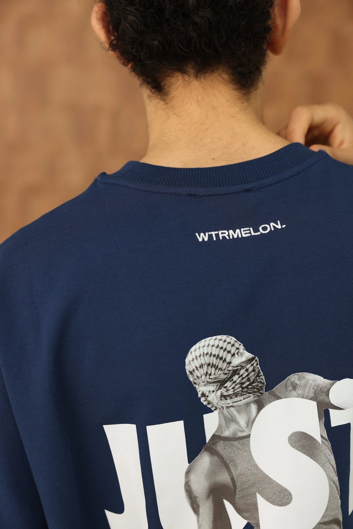 just-do-it-tee-navy full studio photograph 683
