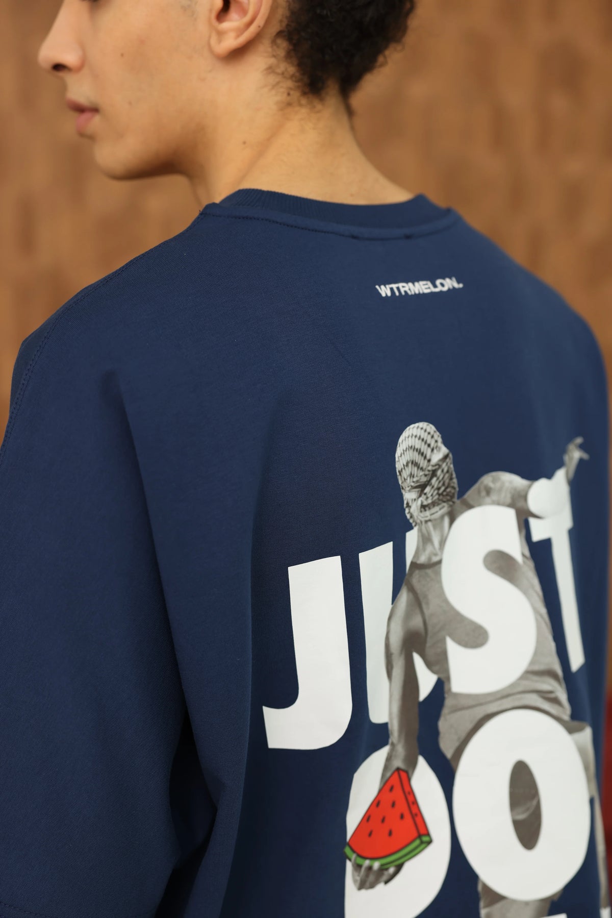 just-do-it-tee-navy full studio photograph 685