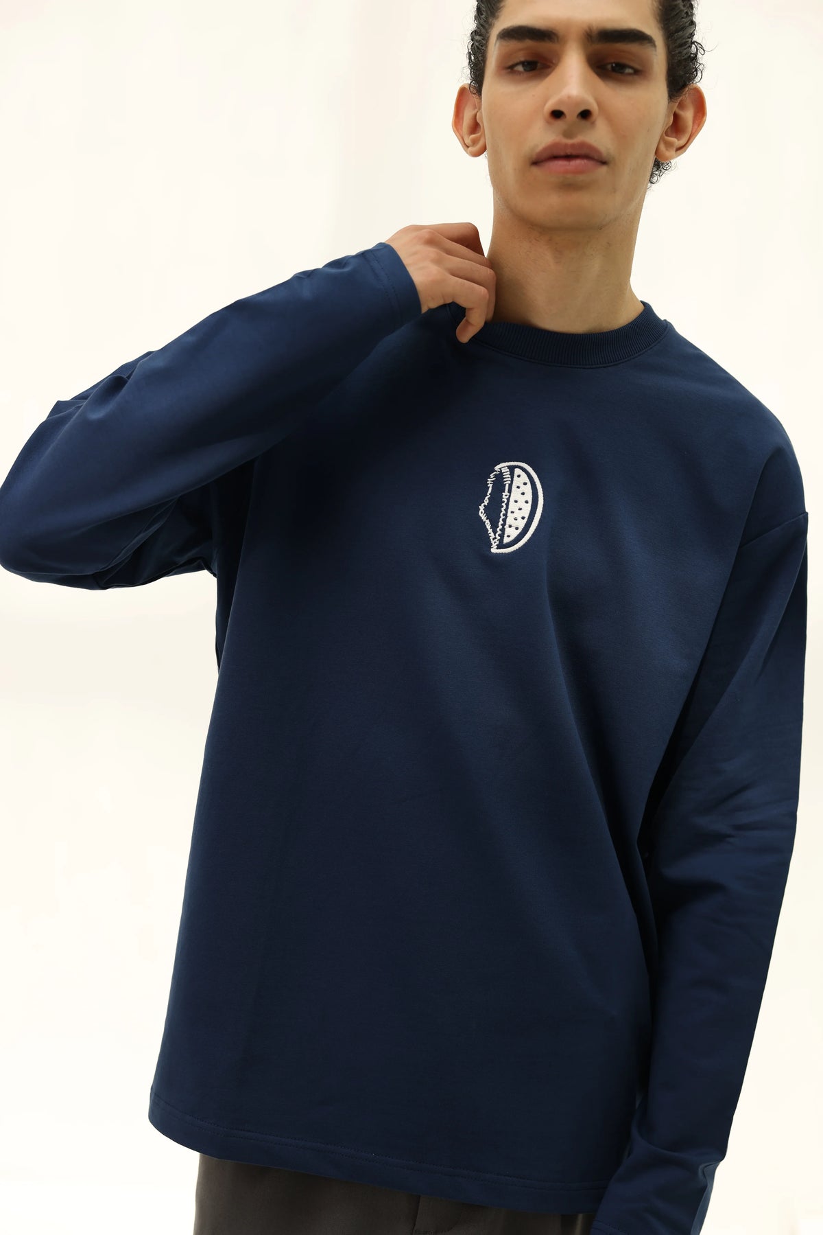just-do-it-long-sleeve-navy full studio photograph 763