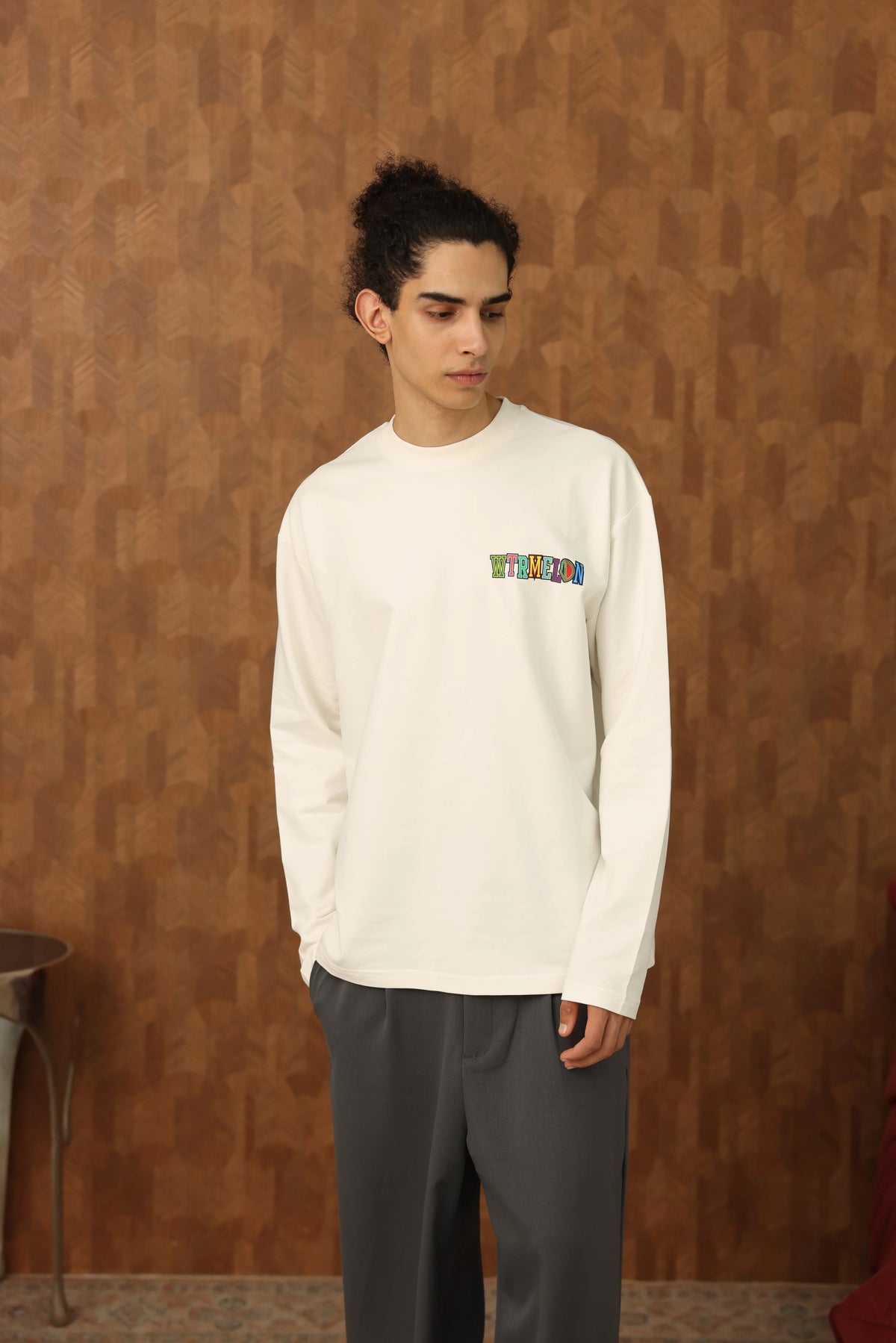 The Forbidden Phrase V2 Long Sleeve - Off White studio fit and design view