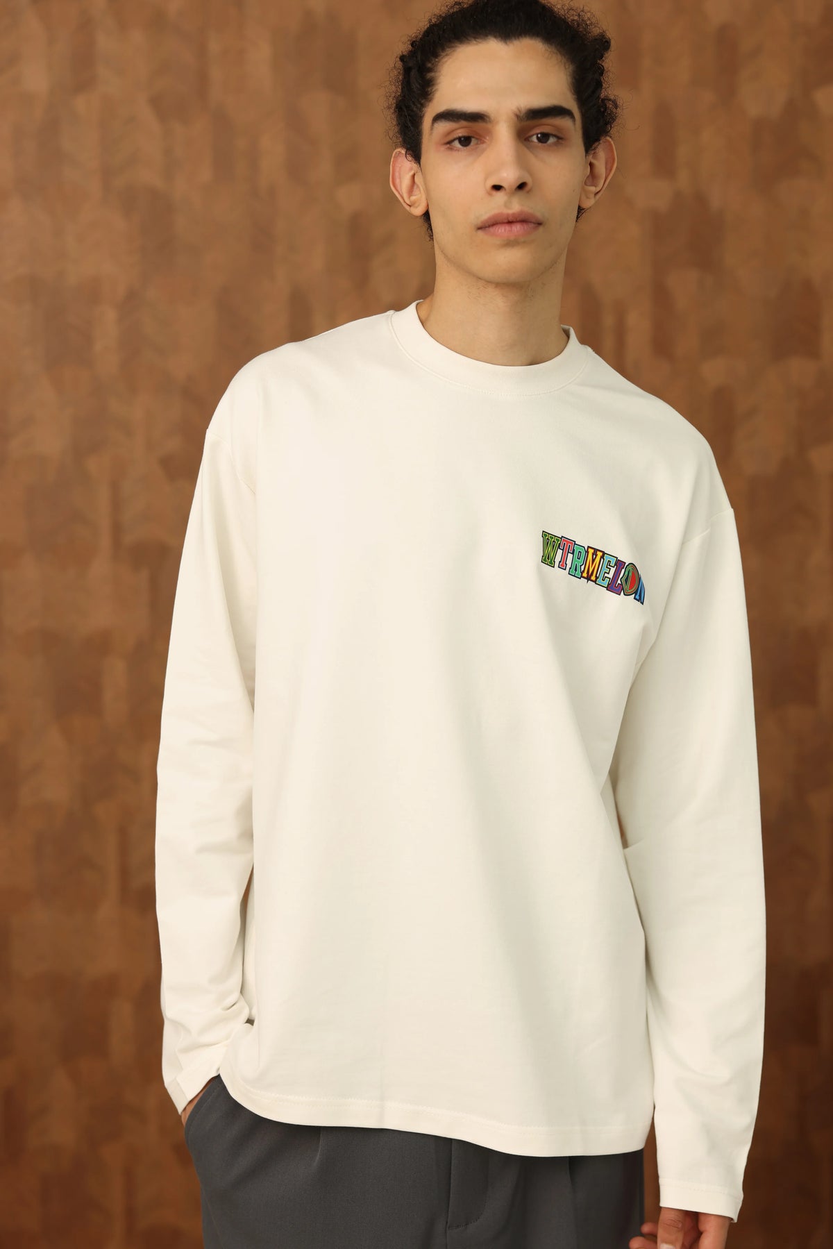 The Forbidden Phrase V2 Long Sleeve - Off White studio fit and design view