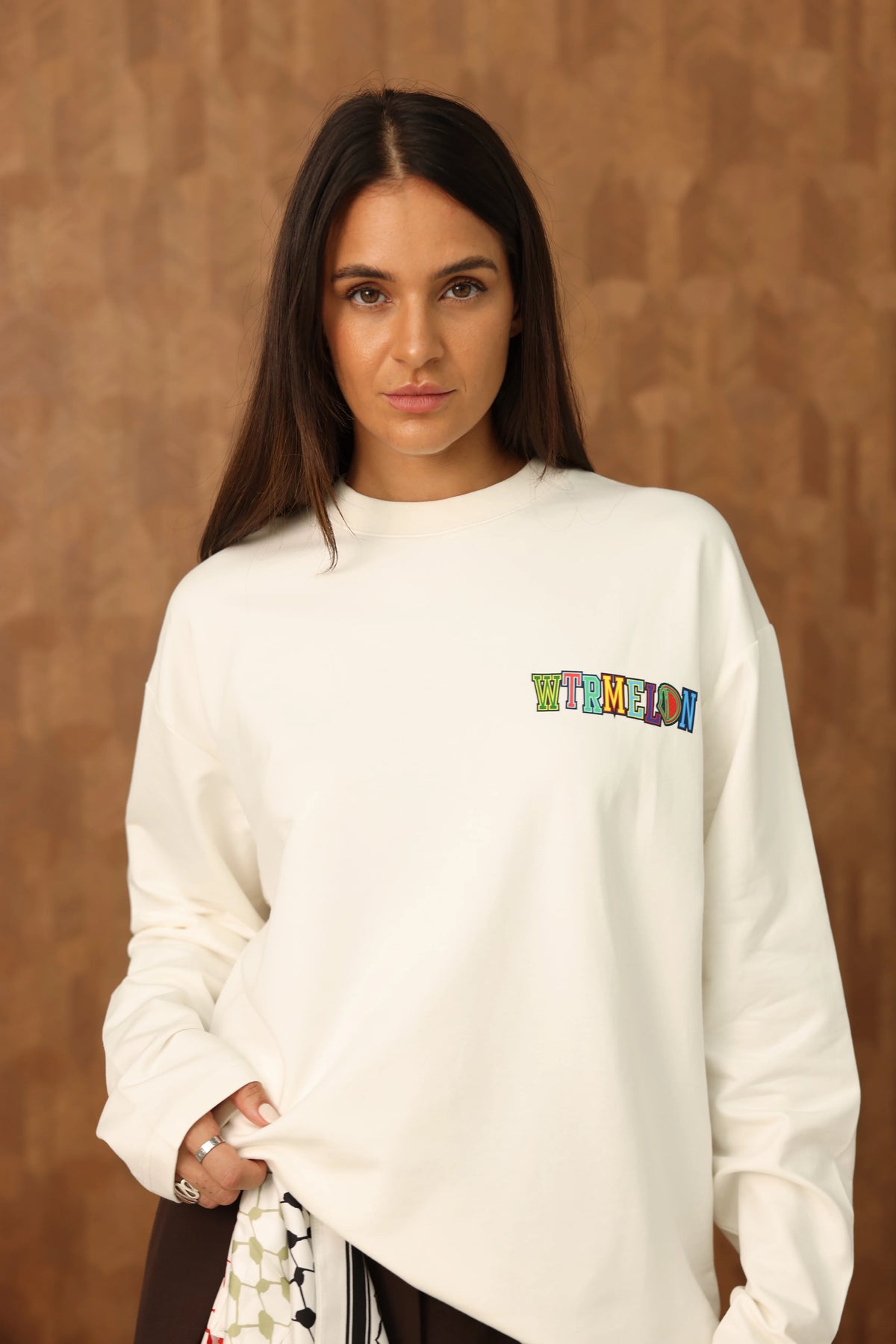 The Forbidden Phrase V2 Long Sleeve - Off White studio fit and design view
