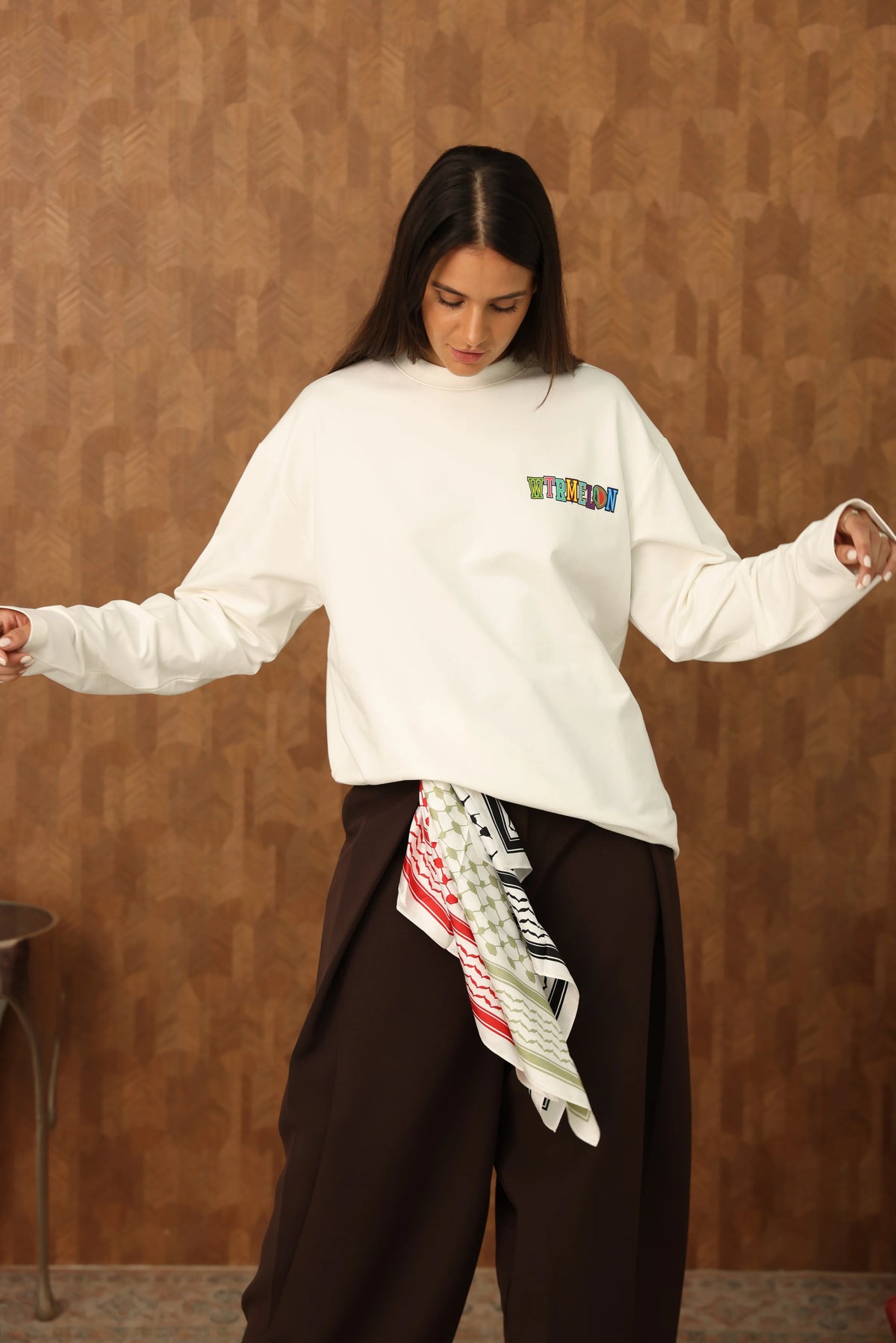 The Forbidden Phrase V2 Long Sleeve - Off White studio fit and design view